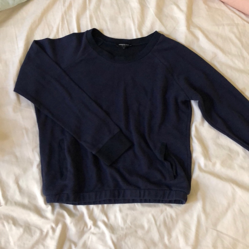 dark blue pocketed sweater